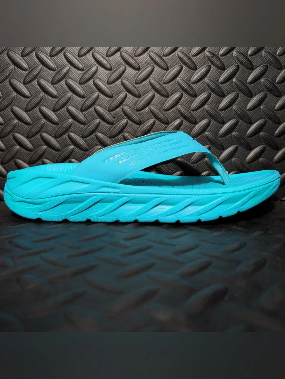 Hoka One One Ora Recovery Flip Scuba Blue/Bellwether Blue size 12